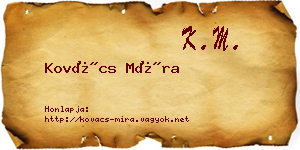 Kovács Míra névjegykártya