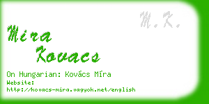 mira kovacs business card