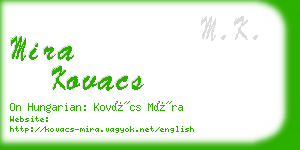 mira kovacs business card